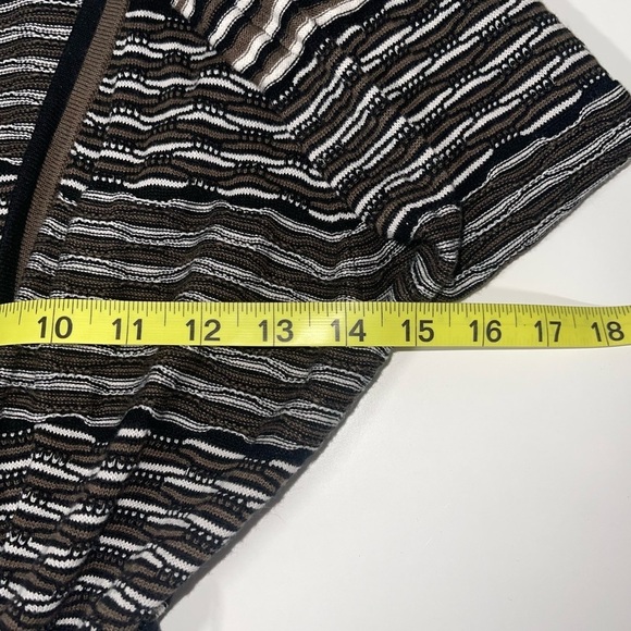 BCBGMaxAzria Black & White Striped Wrap Belted Cardigan Small Women’s - Picture 7 of 10